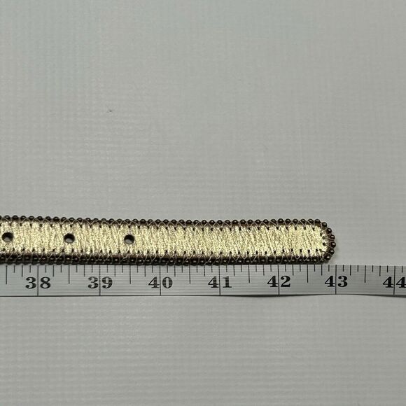 Fossil Shimmery Gold Skinny Size Large Leather Belt BT3993715 195071 0512 - Picture 9 of 9